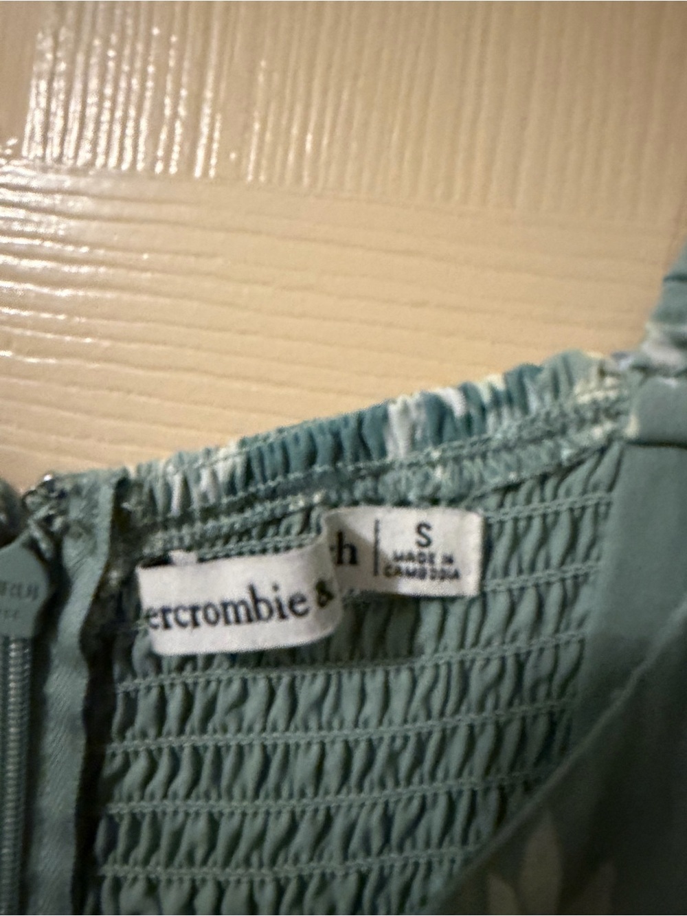 Abercrombie & Fitch Floral Sage Green Slip Dress with Spaghetti Straps - Picture 6 of 6